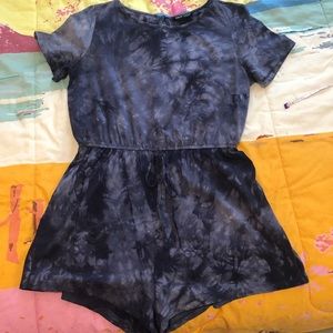 SHEIN Blue Indigo Tye Dye Romper Playsuit
